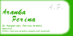 aranka perina business card